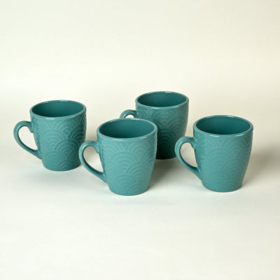 Sea Foam Solid Ceramic Coffee Mug Set of 4