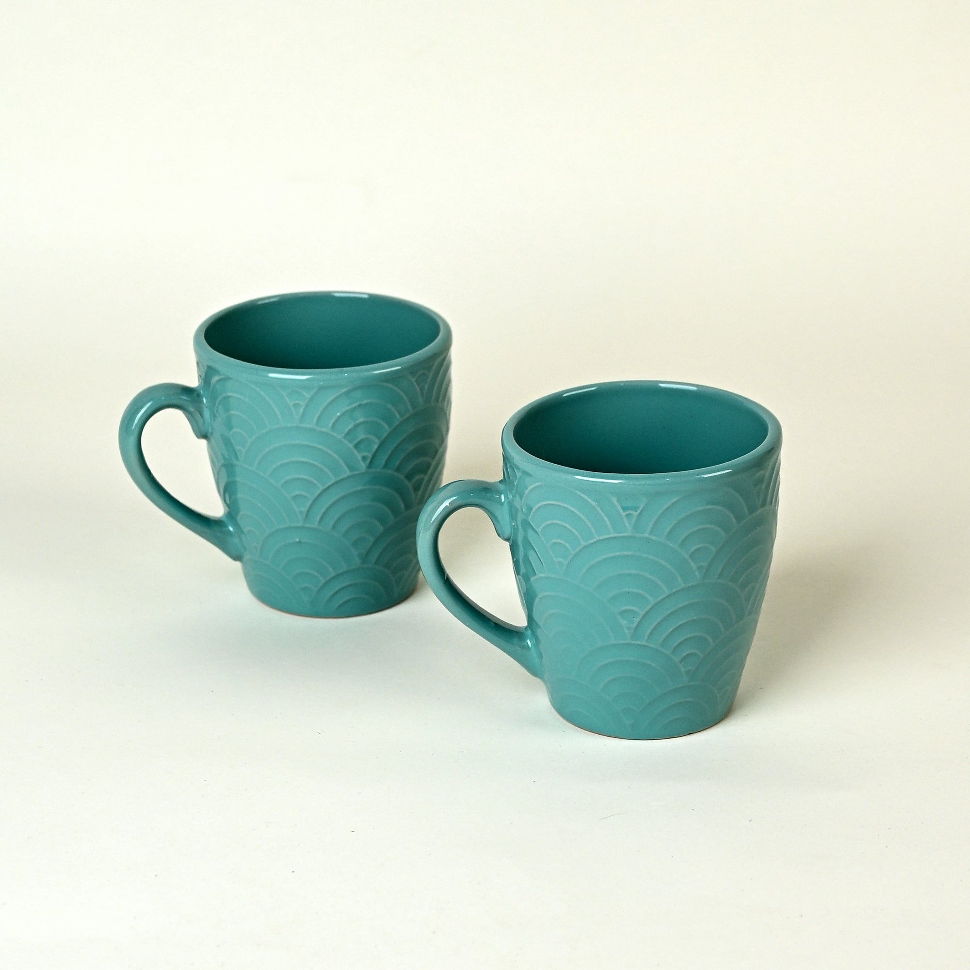 Sea Foam Ceramic Coffee Mug Set of 2