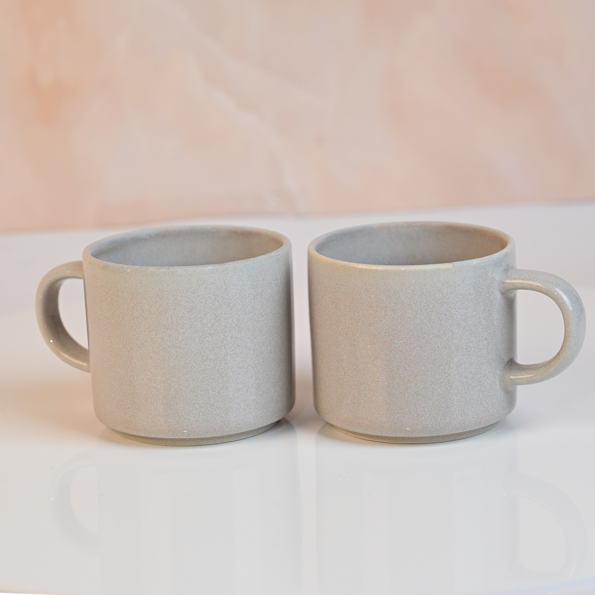 Silver Lustrous New Bone China Tea Cups Set of 2