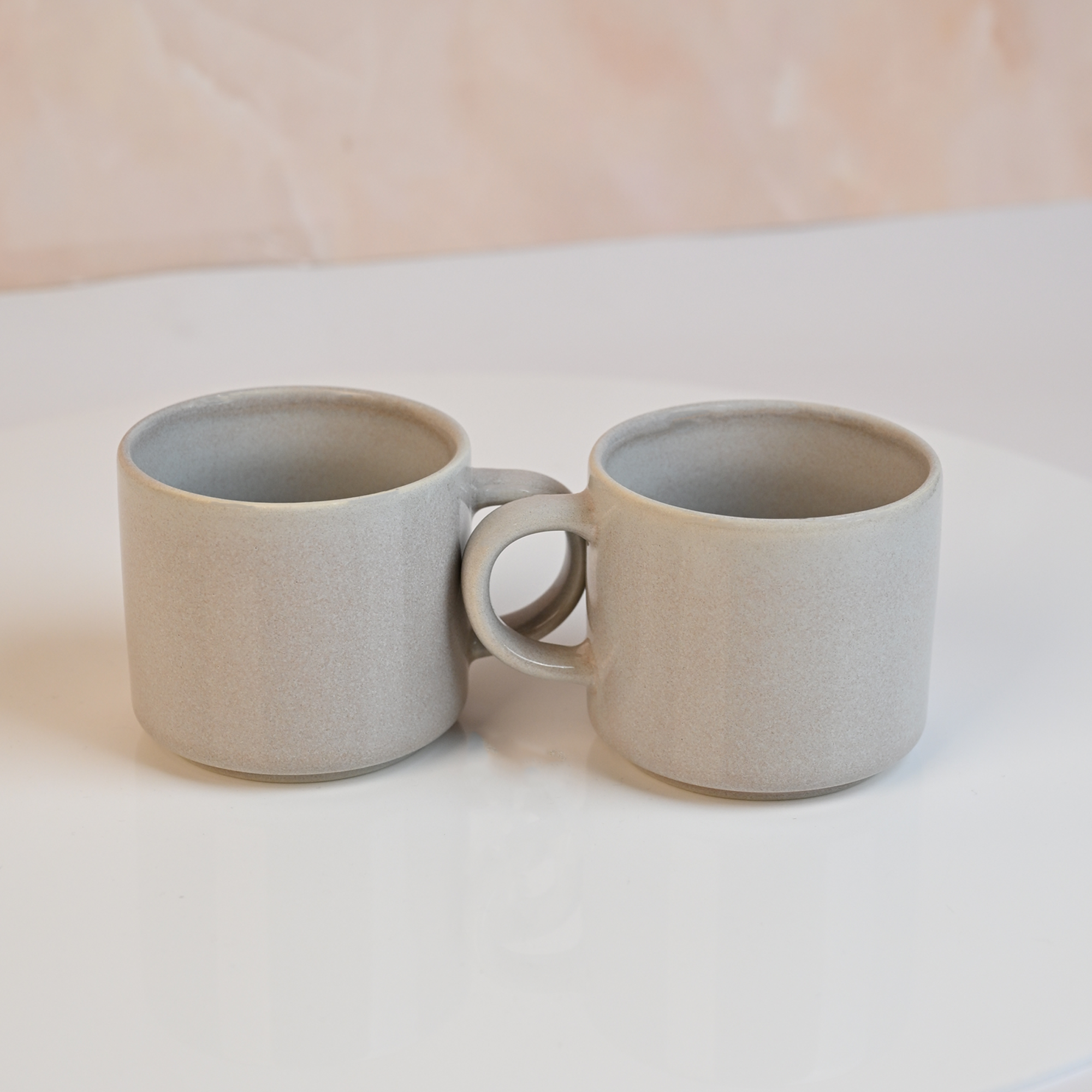 Silver Lustrous New Bone China Tea Cups Set of 2