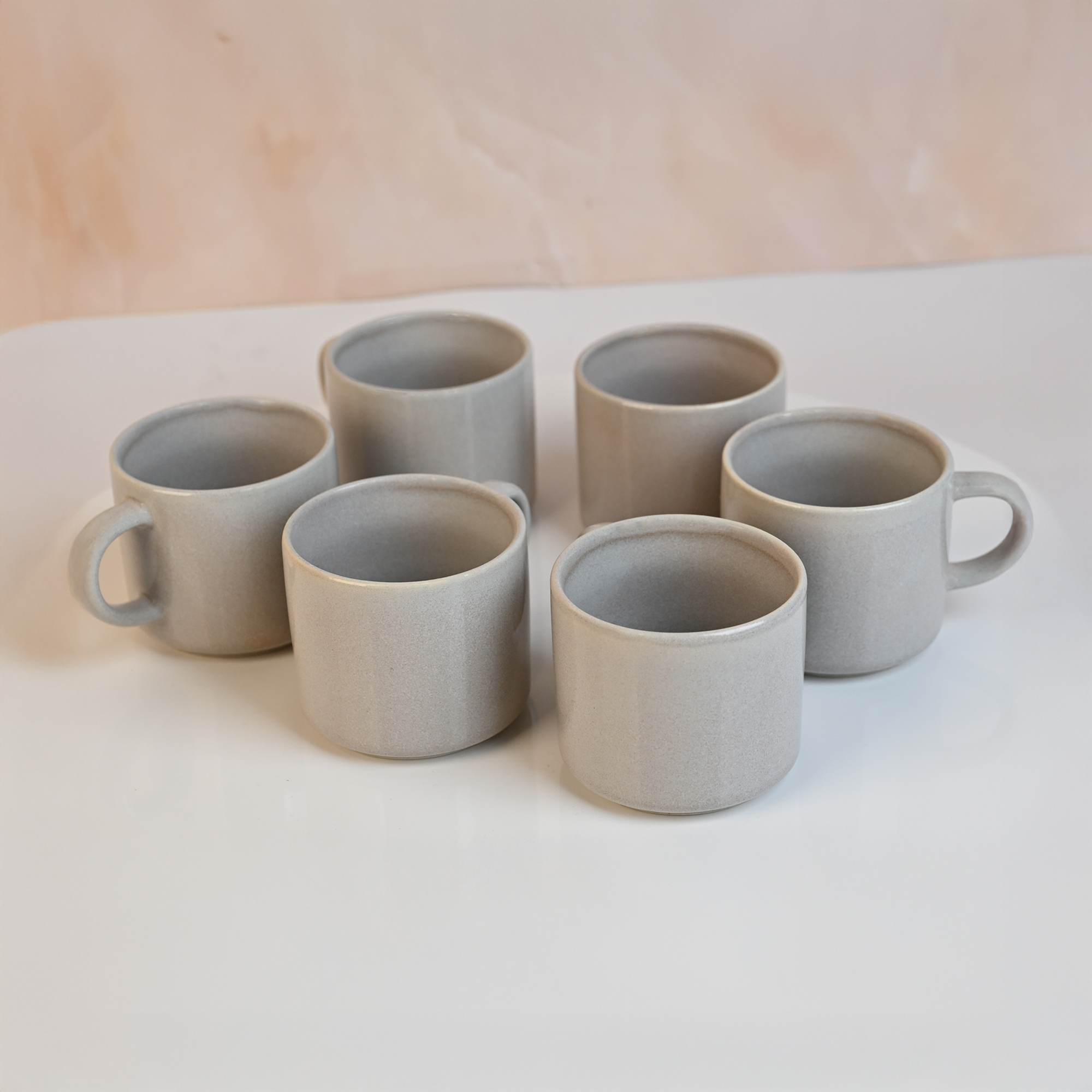 Silver Lustrous New Bone China Tea Cups Set of 6