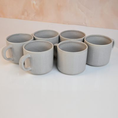Silver Lustrous New Bone China Tea Cups Set of 6