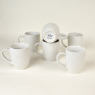 Snow White Ceramic Coffee Mug Set of 6