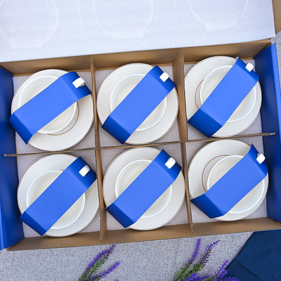The Orbit: White-Golden New Bone China Tea Cup Set of 6