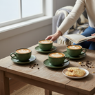 New Bone China Tea Cups - Green Set of 4
