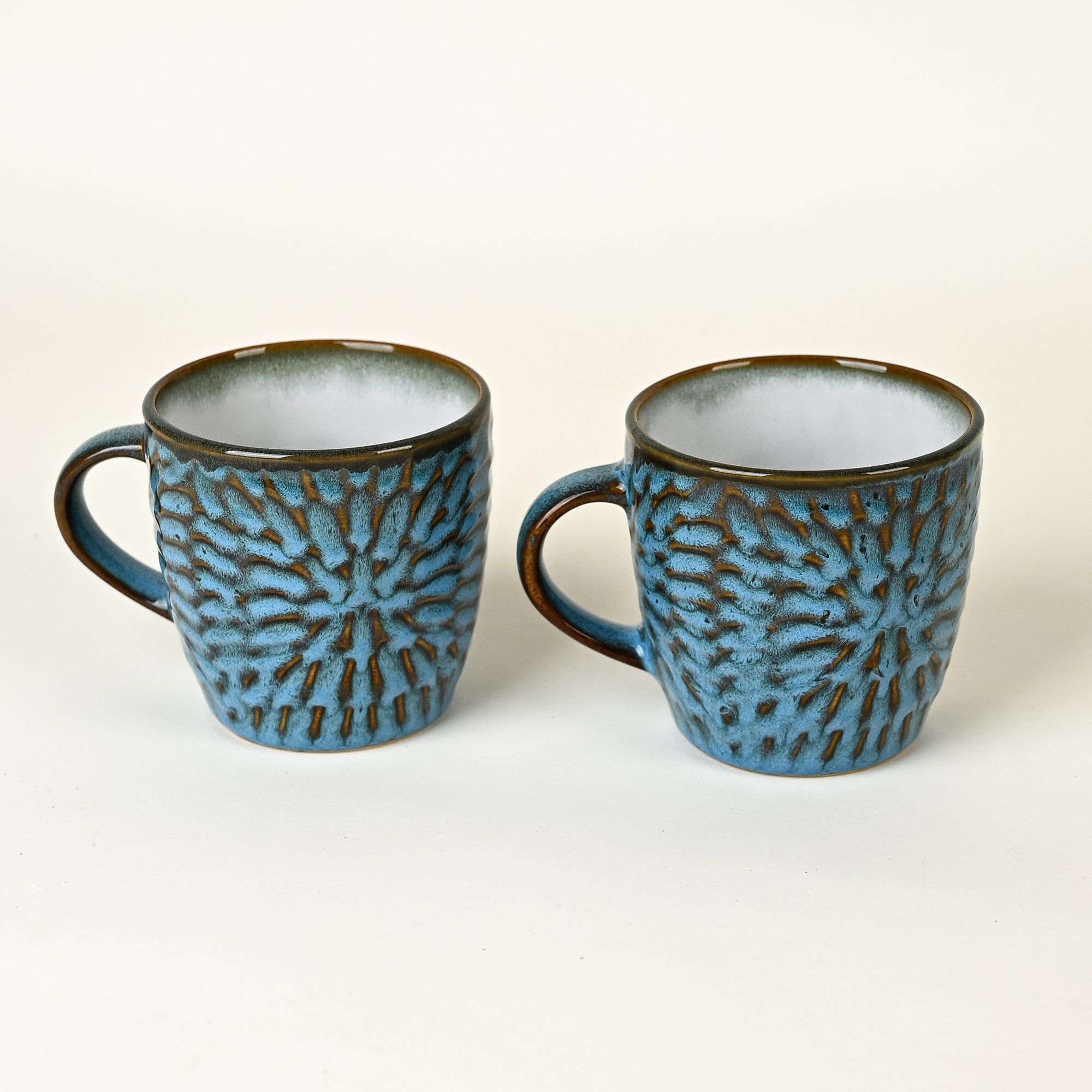 Uranian Blue Ceramic Tea Cup Set of 2