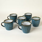 Uranian Blue Ceramic Tea Cup Set of 6