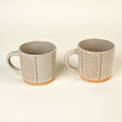 Wool Beige Old-School Coffee Mug Set of 2