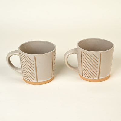 Wool Beige Old-School Coffee Mug Set of 2
